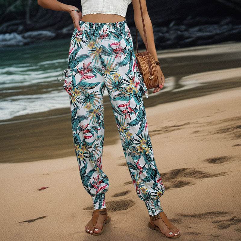 Women's Tropical Printed Ankle-tied Trousers - MYLUXURY LANE ENTERPRISE
