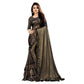 Generic Women's Malai Lining Solid Saree With Unstitched Blouse (Coffee, 5.5 Mtr) - MYLUXURY LANE ENTERPRISE
