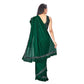 Generic Women's Lycra Solid Saree With Unstitched Blouse (Green, 5.5 Mtr) - MYLUXURY LANE ENTERPRISE