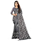Generic Women's Lycra Solid Saree With Unstitched Blouse (Grey, 5.5 Mtr) - MYLUXURY LANE ENTERPRISE