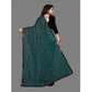 Generic Women's Lycra Solid Saree With Unstitched Blouse (Green, 5.5 Mtr) - MYLUXURY LANE ENTERPRISE