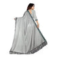 Generic Women's Malai Lining Solid Saree With Unstitched Blouse (Grey, 5.5 Mtr) - MYLUXURY LANE ENTERPRISE