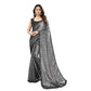 Generic Women's Lycra Floral Saree With Unstitched Blouse (Grey, 5.5 Mtr) - MYLUXURY LANE ENTERPRISE