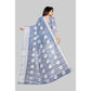 Generic Women's Cotton Silk Floral Saree With Unstitched Blouse (Grey, 5.5 Mtr) - MYLUXURY LANE ENTERPRISE