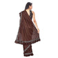 Generic Women's Lycra Solid Saree With Unstitched Blouse (Brown, 5.5 Mtr) - MYLUXURY LANE ENTERPRISE