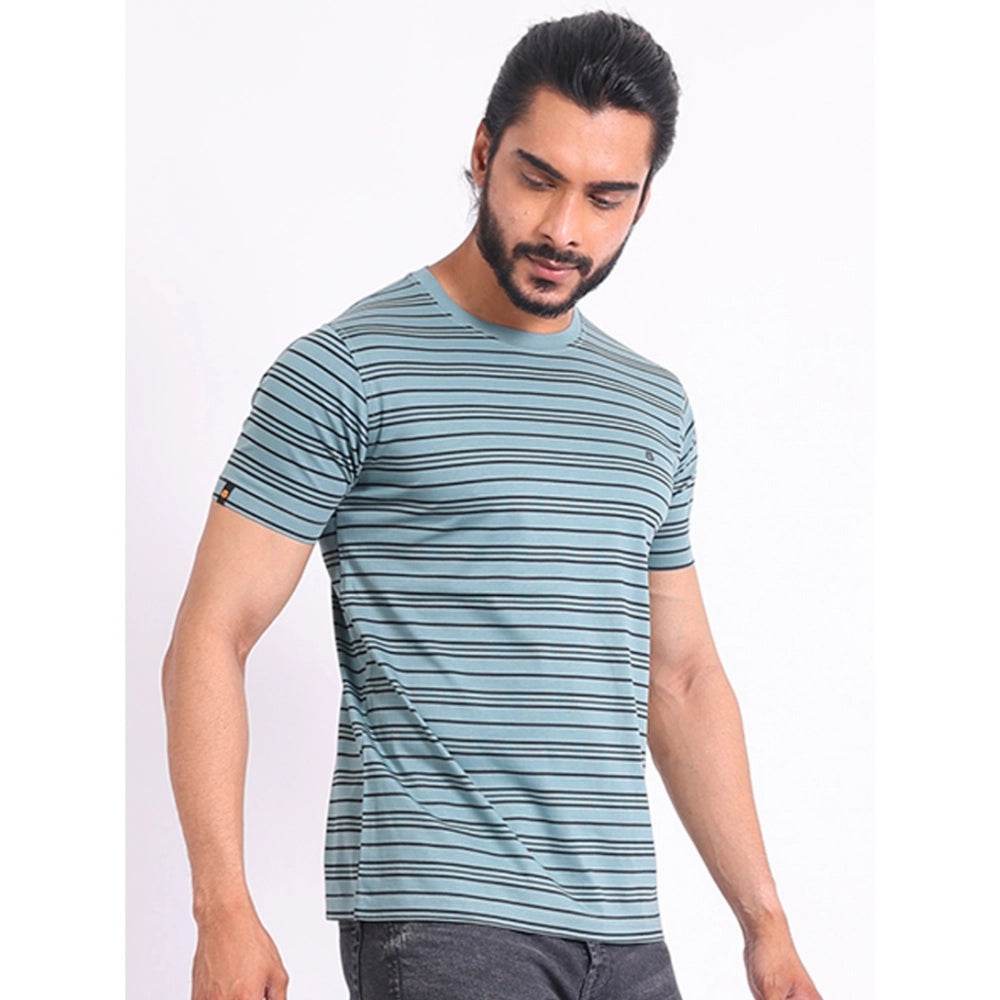 Generic Men's Casual Cotton Printed Round Neck Half Sleeve T-Shirt (Gery) - MYLUXURY LANE ENTERPRISE