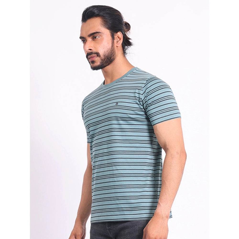 Generic Men's Casual Cotton Printed Round Neck Half Sleeve T-Shirt (Gery) - MYLUXURY LANE ENTERPRISE