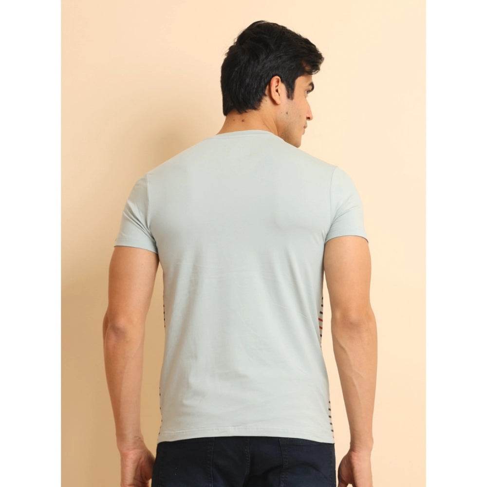 Generic Men's Casual Cotton Printed Round Neck Half Sleeve T-Shirt (Grey) - MYLUXURY LANE ENTERPRISE