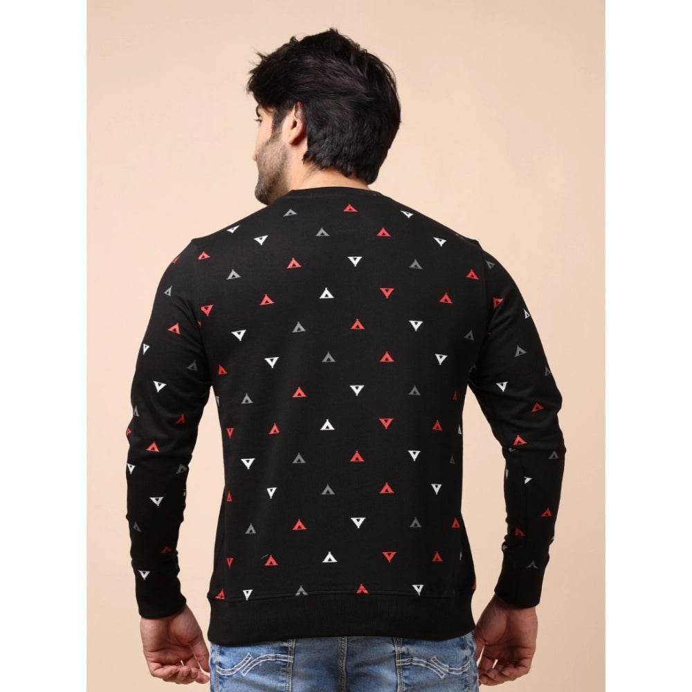 Generic Men's Casual Cotton Printed Round Neck Full Sleeve Sweat Shirt (Black) - MYLUXURY LANE ENTERPRISE