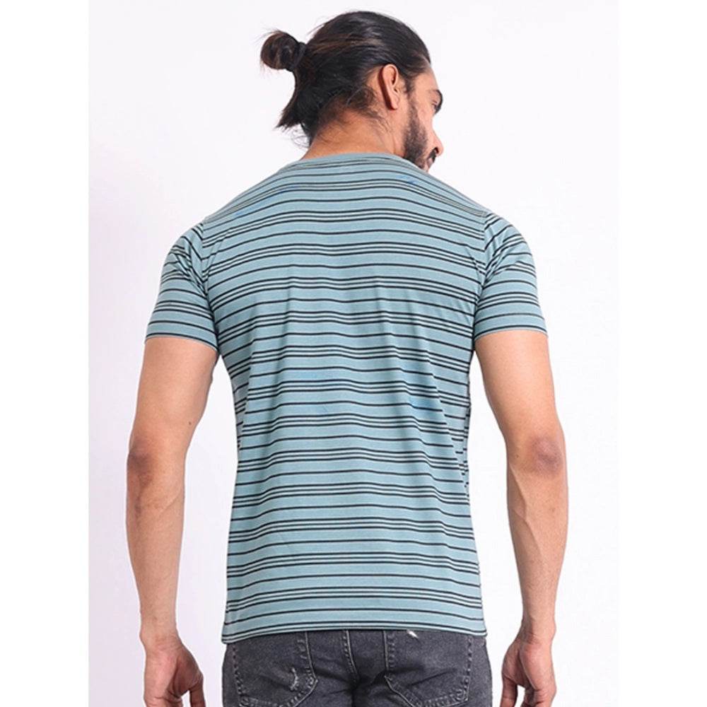 Generic Men's Casual Cotton Printed Round Neck Half Sleeve T-Shirt (Gery) - MYLUXURY LANE ENTERPRISE