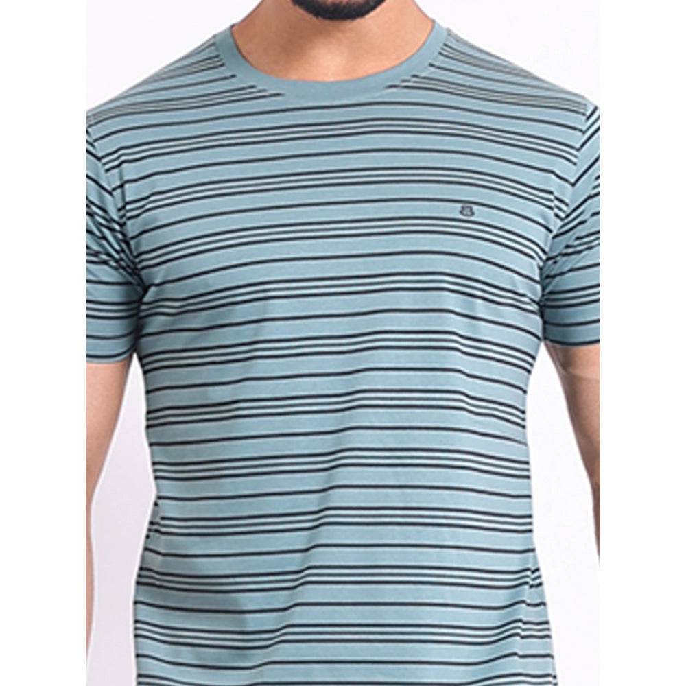 Generic Men's Casual Cotton Printed Round Neck Half Sleeve T-Shirt (Gery) - MYLUXURY LANE ENTERPRISE