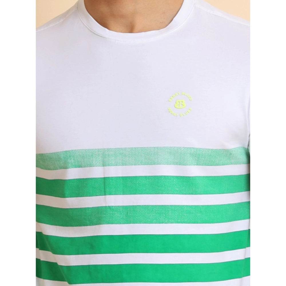 Generic Men's Casual Cotton Printed Round Neck Half Sleeve T-Shirt (Green) - MYLUXURY LANE ENTERPRISE