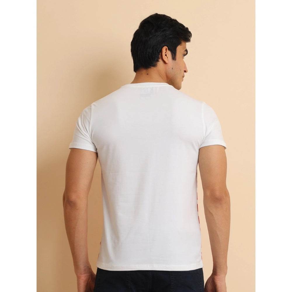 Generic Men's Casual Cotton Printed Round Neck Half Sleeve T-Shirt (Red) - MYLUXURY LANE ENTERPRISE