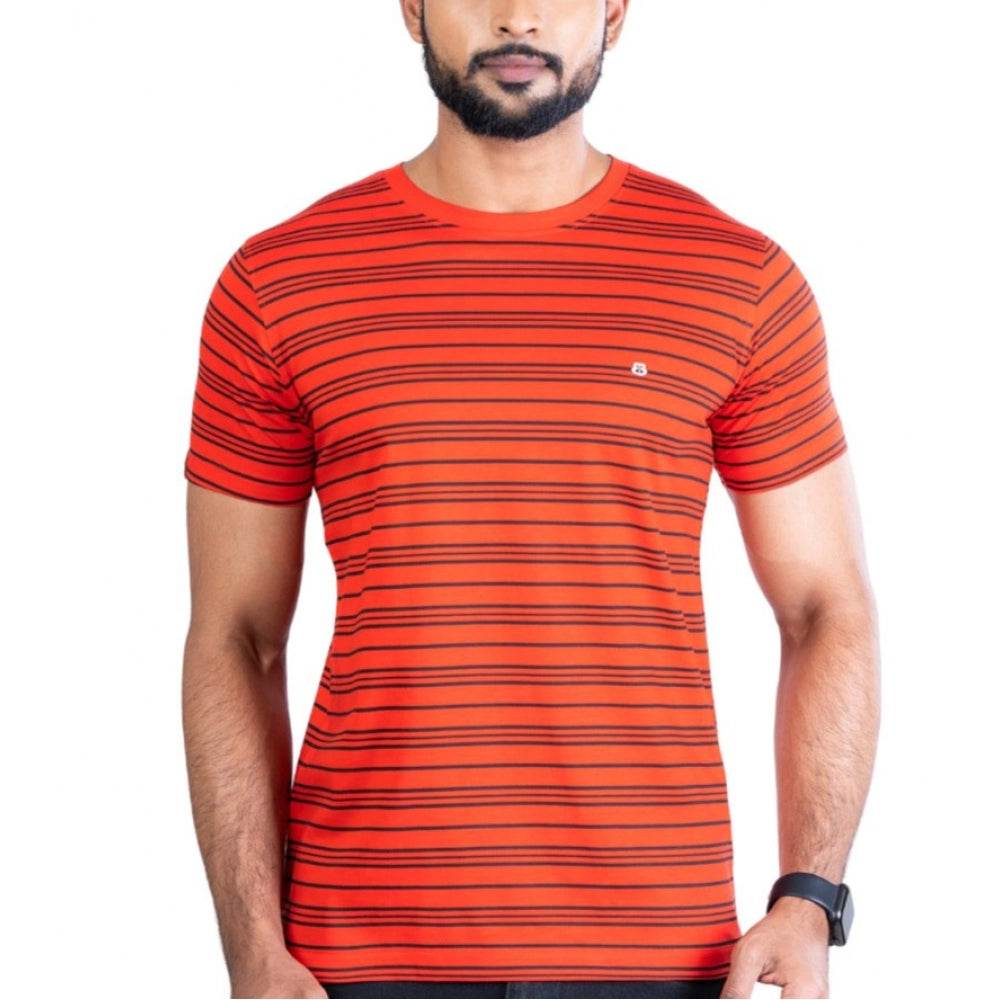 Generic Men's Casual Cotton Printed Round Neck Half Sleeve T-Shirt (Red) - MYLUXURY LANE ENTERPRISE