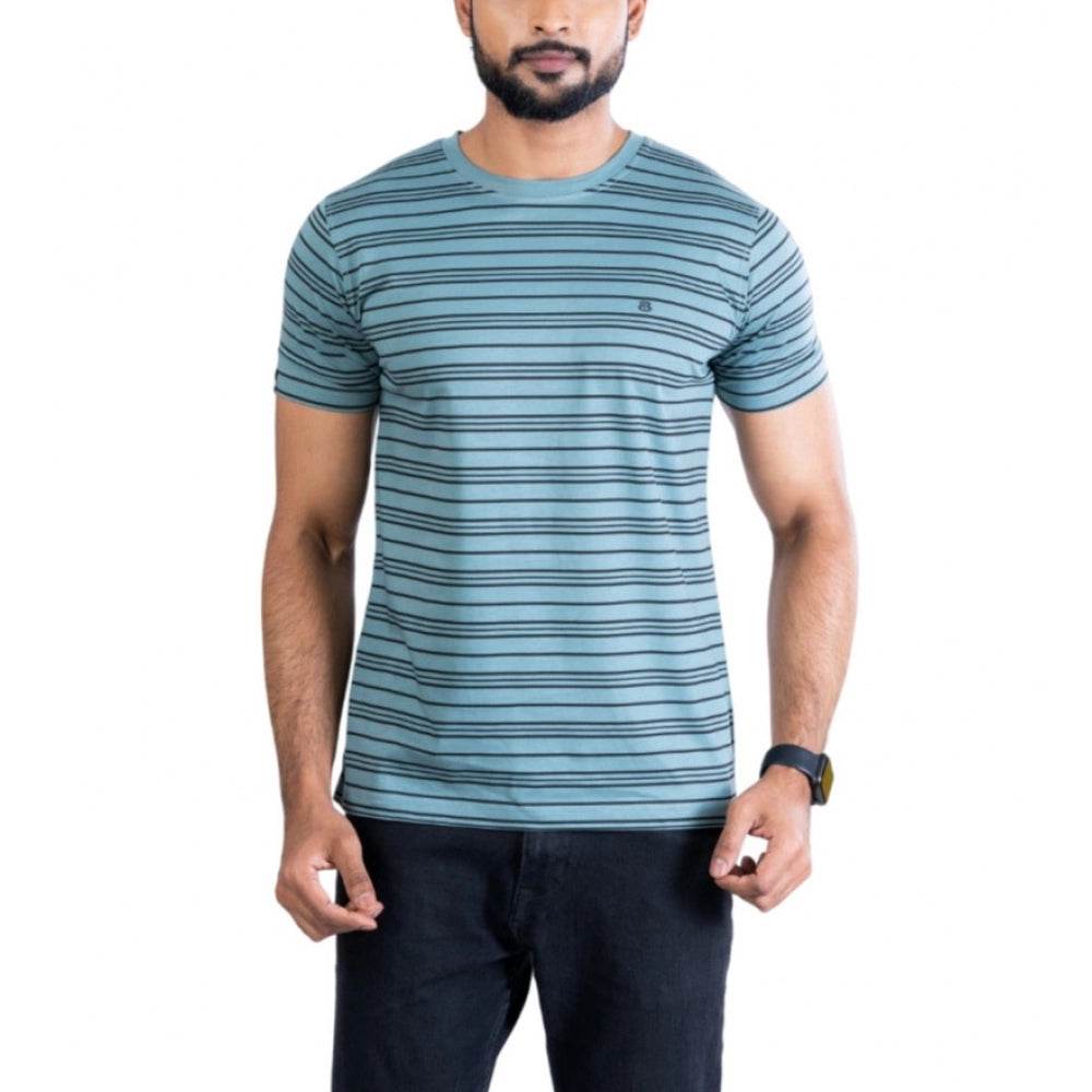 Generic Men's Casual Cotton Printed Round Neck Half Sleeve T-Shirt (Gery) - MYLUXURY LANE ENTERPRISE