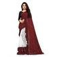 Generic Women's Silk With Mirror Lace Solid Saree With Unstitched Blouse (Red, 5-5 Mtrs) - MYLUXURY LANE ENTERPRISE