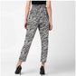 Generic Women's Polyester Animal Print Elasticated Trousers (Black - White) - MYLUXURY LANE ENTERPRISE