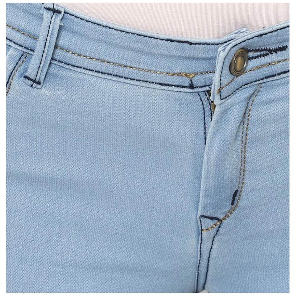 Generic Women's Denim Distressed Buttoned Jeans (Blue) - MYLUXURY LANE ENTERPRISE