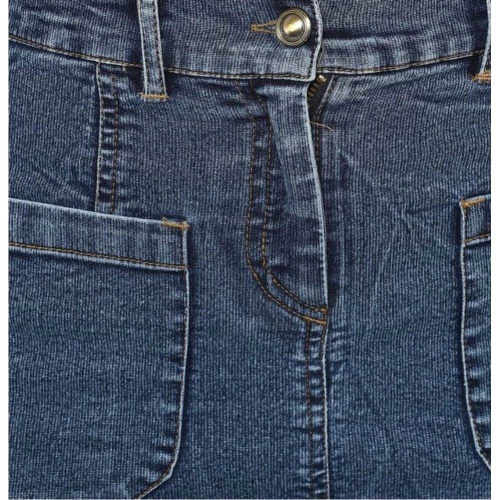 Generic Women's Denim Front Pocket Buttoned Skirt (Blue) - MYLUXURY LANE ENTERPRISE
