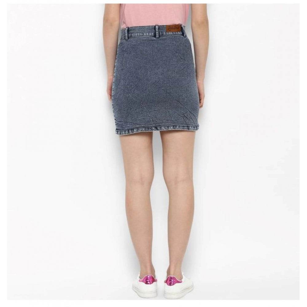 Generic Women's Denim Tie Up Buttoned Skirt (Blue) - MYLUXURY LANE ENTERPRISE