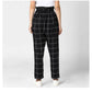 Generic Women's Polyester Checkered Elasticated Trousers (Black - White) - MYLUXURY LANE ENTERPRISE