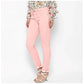 Generic Women's Denim Solid Buttoned Jeans (Pink) - MYLUXURY LANE ENTERPRISE