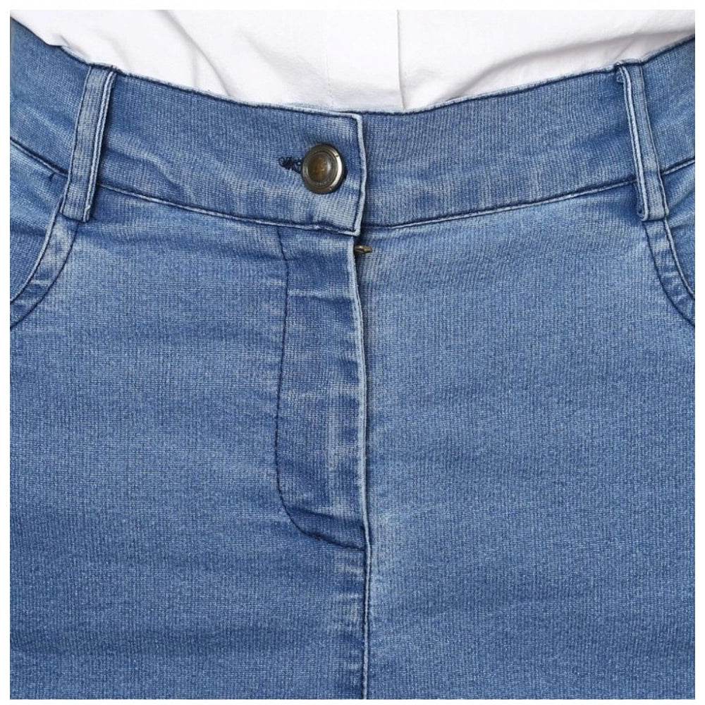 Generic Women's Denim Washed Buttoned Skirt (Blue) - MYLUXURY LANE ENTERPRISE