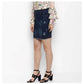 Generic Women's Denim Distressed Buttoned Skirt (Blue) - MYLUXURY LANE ENTERPRISE