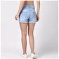 Generic Women's Denim Solid Buttoned Shorts (Blue) - MYLUXURY LANE ENTERPRISE