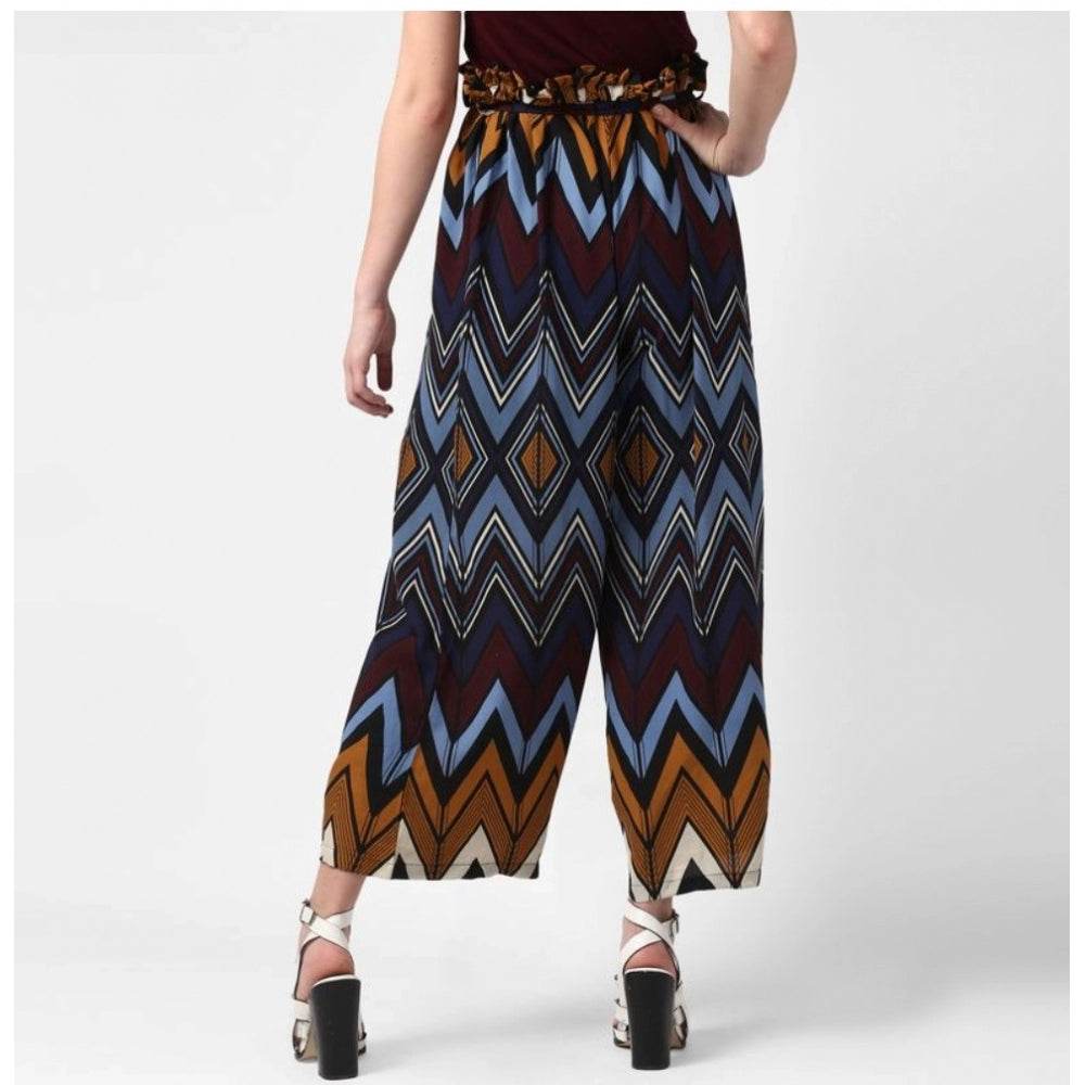 Generic Women's Polyester Chevron Elasticated Trousers (Multicolor) - MYLUXURY LANE ENTERPRISE