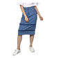 Generic Women's Denim Washed Buttoned Skirt (Blue) - MYLUXURY LANE ENTERPRISE