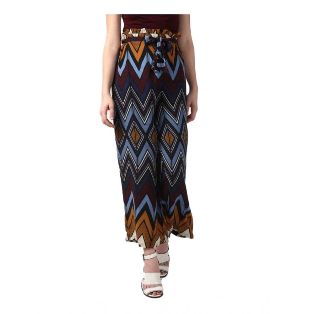 Generic Women's Polyester Chevron Elasticated Trousers (Multicolor) - MYLUXURY LANE ENTERPRISE