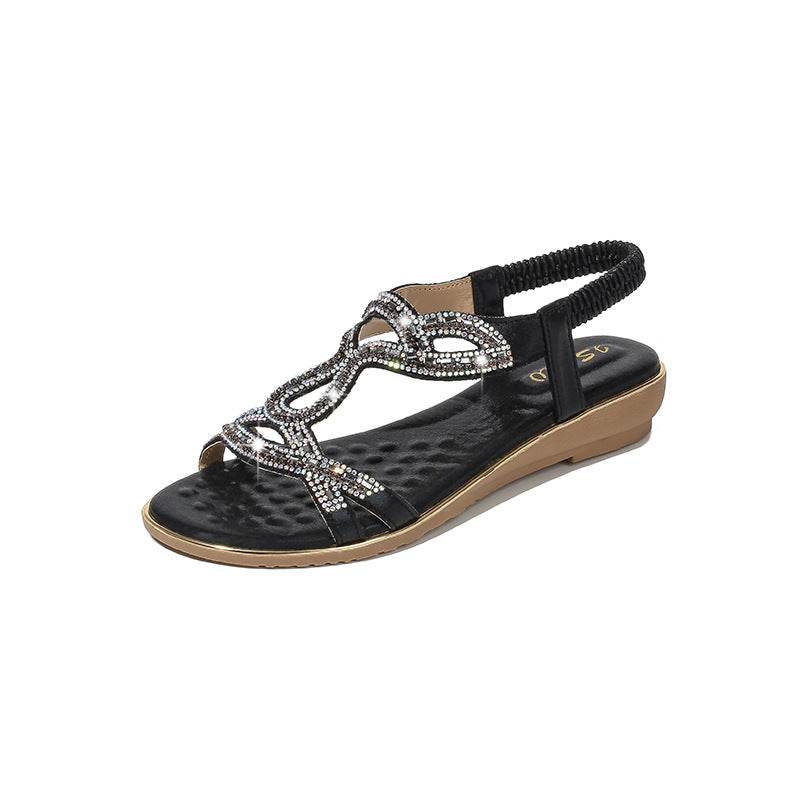 Rhinestone Sandals Bohemia Wedge Sandals Women - MYLUXURY LANE ENTERPRISE