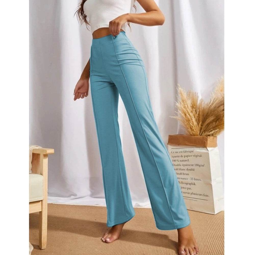 Generic Women's Polyester Solid Regular Fit Pant (Pista) - MYLUXURY LANE ENTERPRISE
