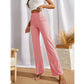 Generic Women's Polyester Solid Regular Fit Pant (Peach) - MYLUXURY LANE ENTERPRISE
