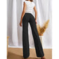 Generic Women's Polyester Solid Regular Fit Pant (Black) - MYLUXURY LANE ENTERPRISE