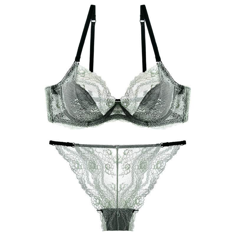 French transparent sexy slim bra set - MYLUXURY LANE ENTERPRISE