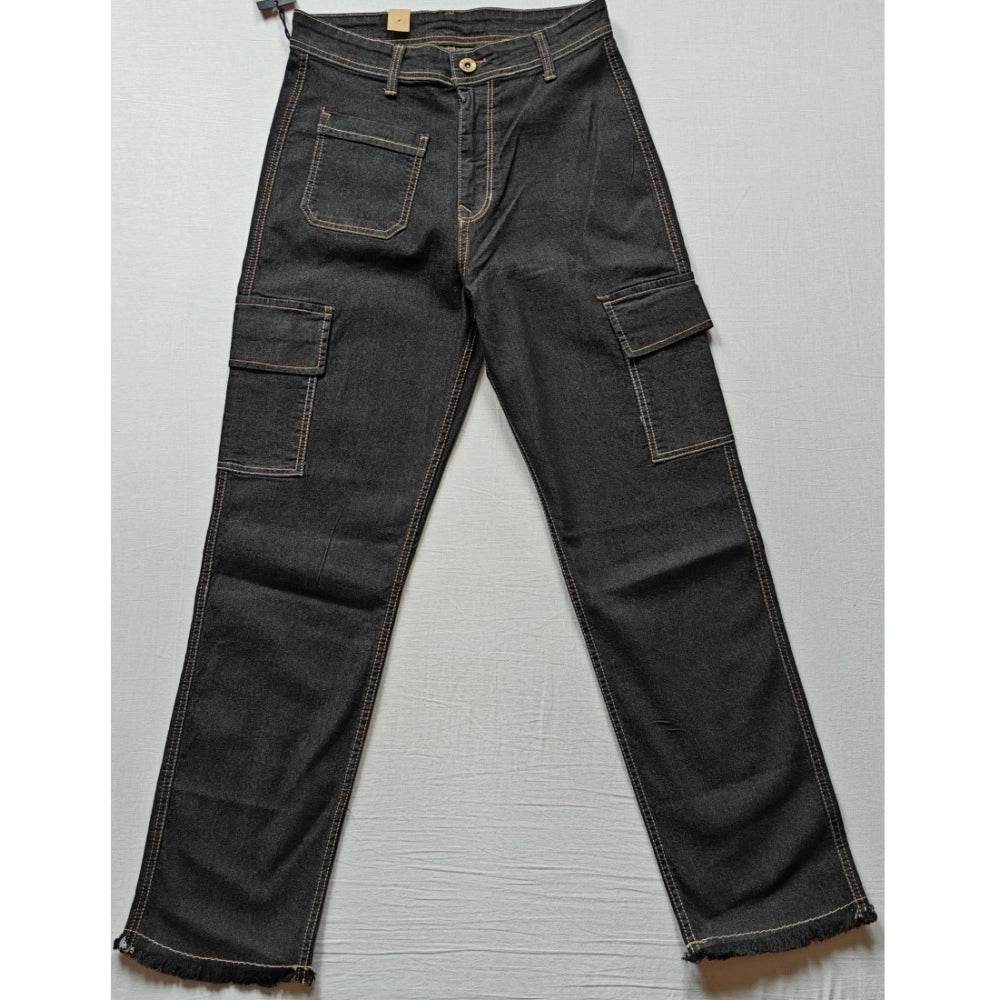 Generic Women's Cotton Blended Solid Cargo Straight Fit (Black) - MYLUXURY LANE ENTERPRISE