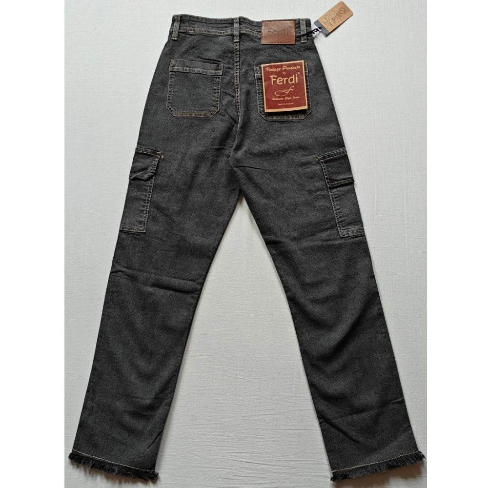 Generic Women's Cotton Blended Solid Cargo Straight Fit (Grey) - MYLUXURY LANE ENTERPRISE