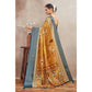 Generic Women's Crepe Silk Printed Saree With Unstitched Blouse 5.5Mtr (Mustard) - MYLUXURY LANE ENTERPRISE