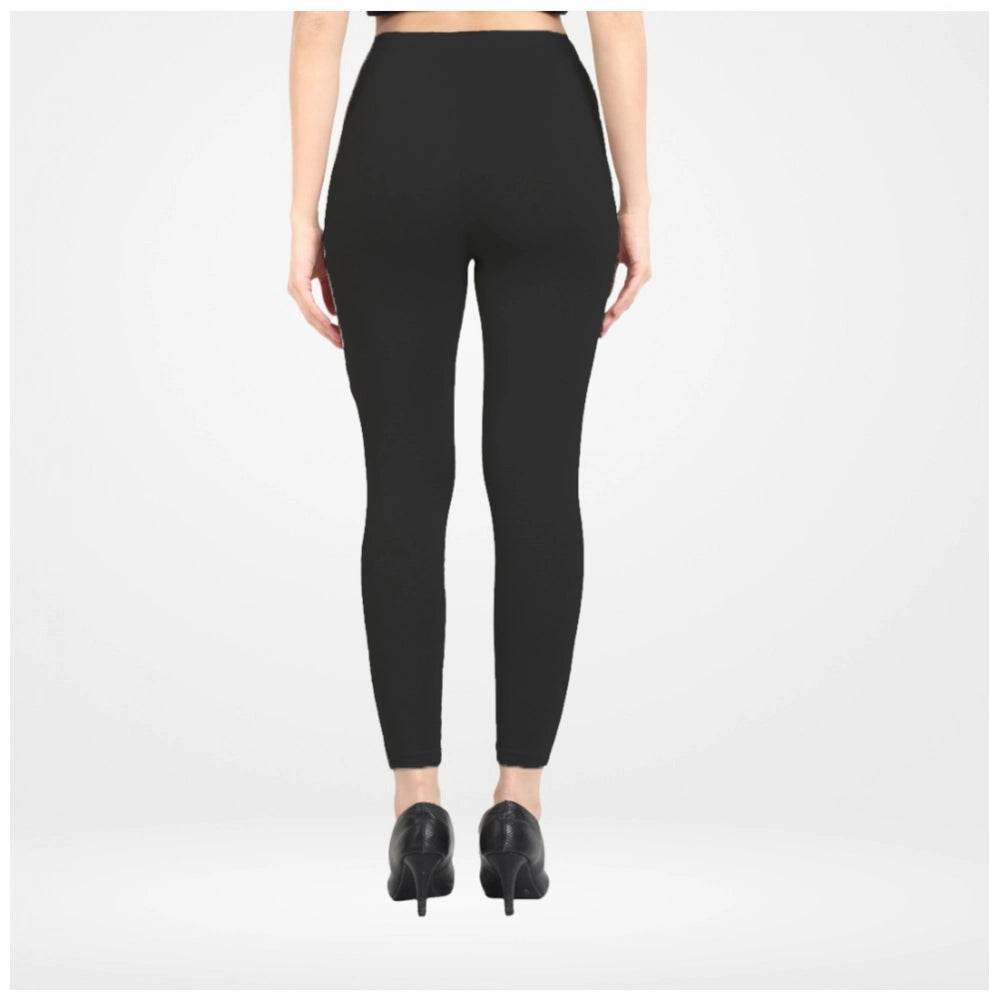 Generic Women's Cotton Blended Solid Ankle legging (Black) - MYLUXURY LANE ENTERPRISE