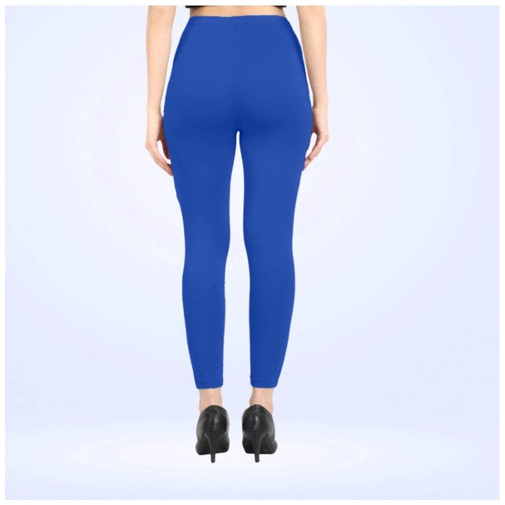 Generic Women's Cotton Blended Solid Ankle legging (Royal Blue) - MYLUXURY LANE ENTERPRISE