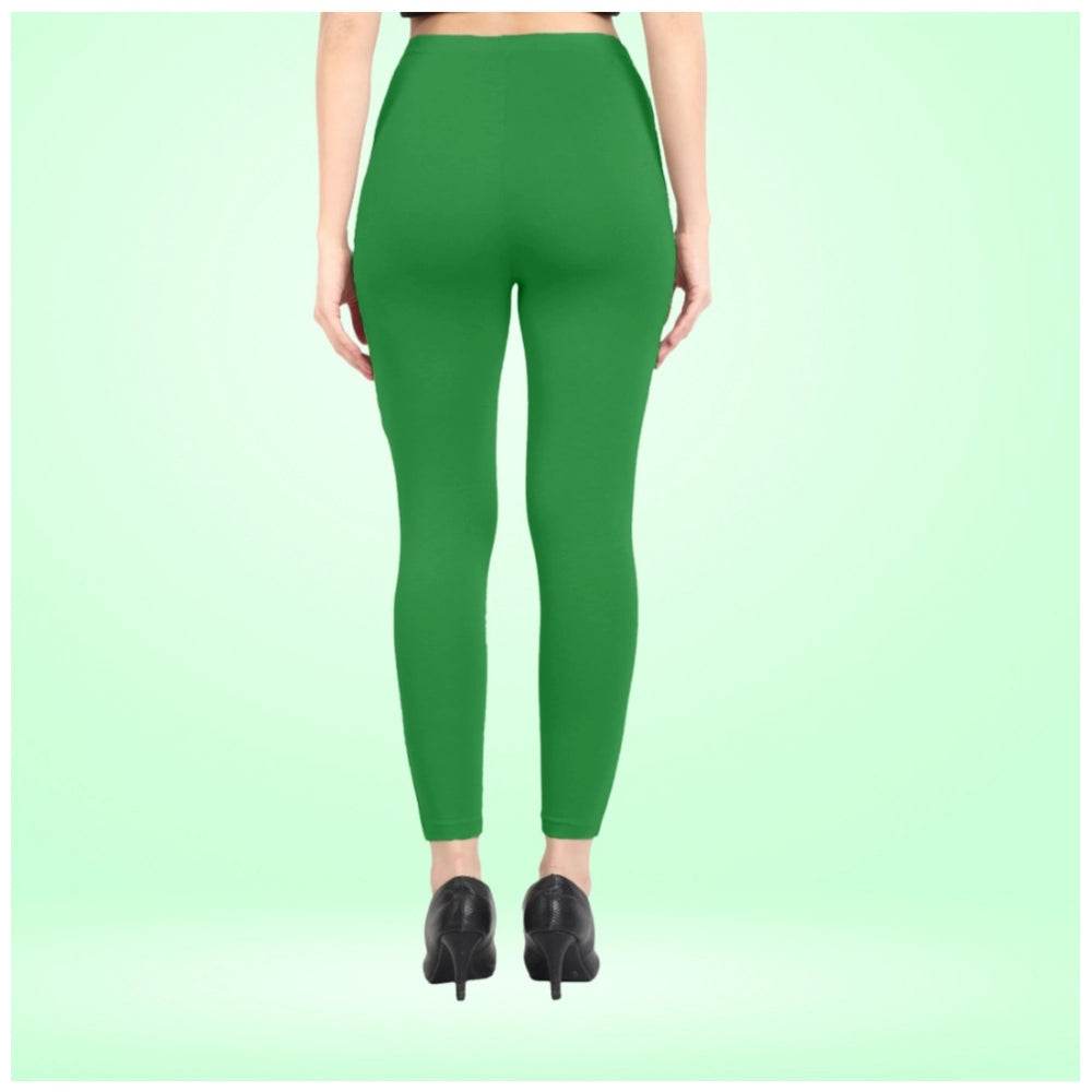 Generic Women's Cotton Blended Solid Ankle legging (Green) - MYLUXURY LANE ENTERPRISE