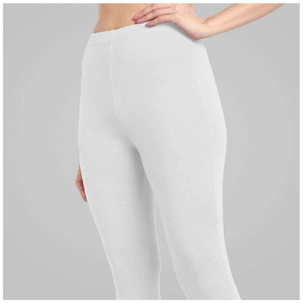 Generic Women's Cotton Blended Solid Ankle legging (White) - MYLUXURY LANE ENTERPRISE