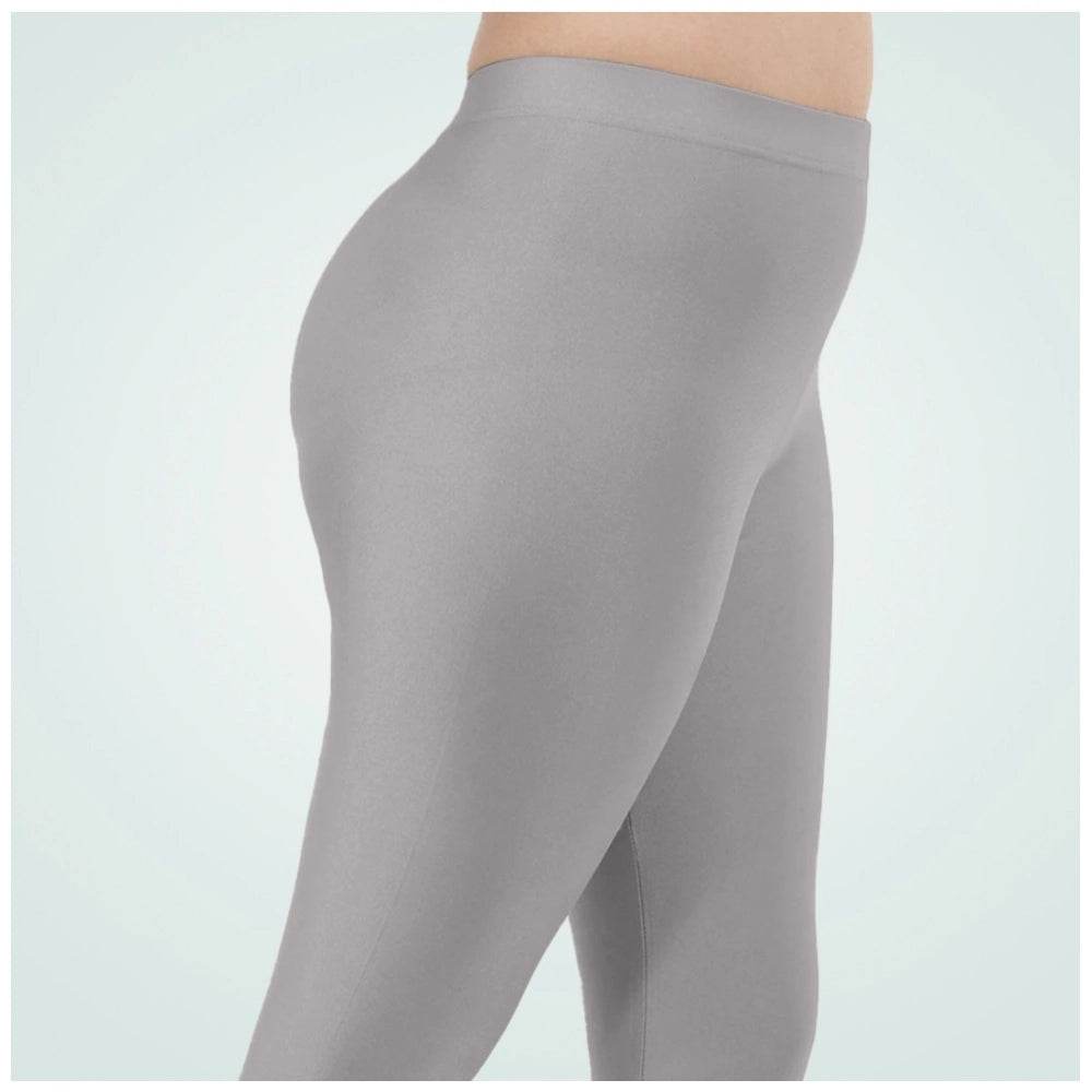 Generic Women's Cotton Blended Solid Shimmer Ankle leggings (Silver Gray) - MYLUXURY LANE ENTERPRISE