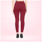 Generic Women's Cotton Blended Solid Ankle legging (Red Maroon) - MYLUXURY LANE ENTERPRISE
