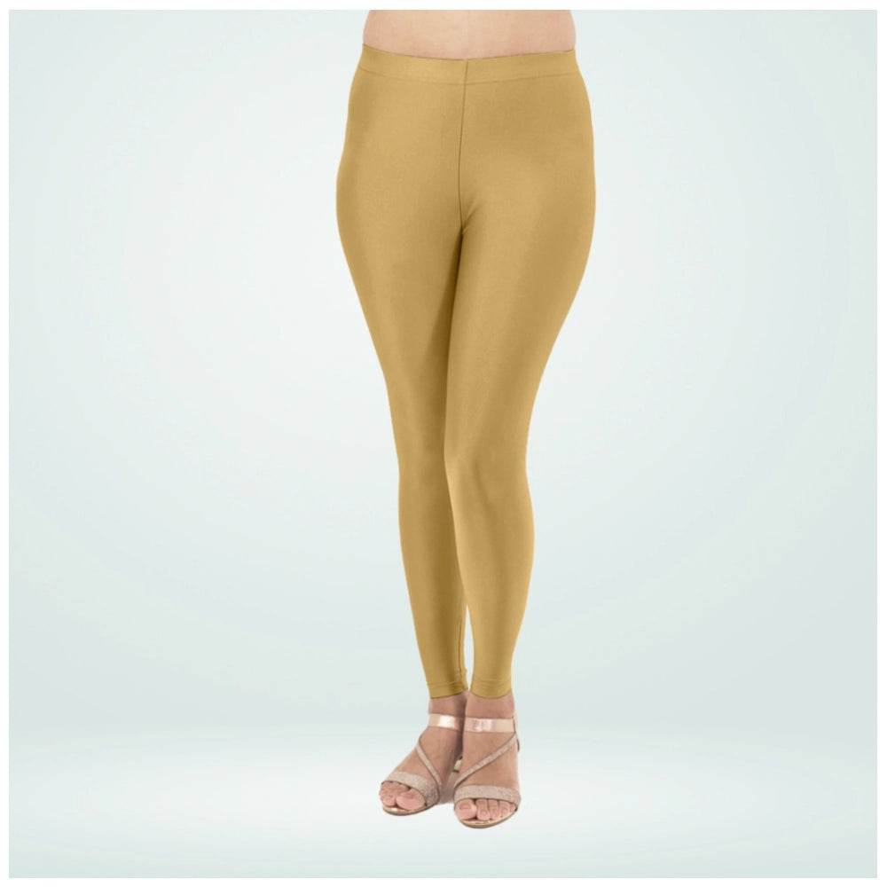 Generic Women's Cotton Blended Solid Shimmer Ankle leggings (Beige) - MYLUXURY LANE ENTERPRISE