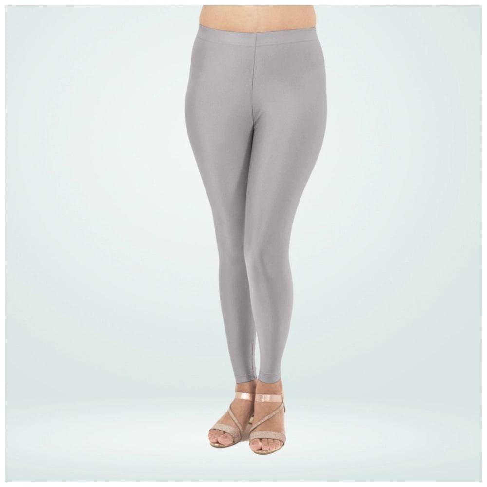 Generic Women's Cotton Blended Solid Shimmer Ankle leggings (Silver Gray) - MYLUXURY LANE ENTERPRISE