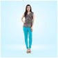 Generic Women's Cotton Blended Solid Churidar leggings (Turquoise Blue) - MYLUXURY LANE ENTERPRISE