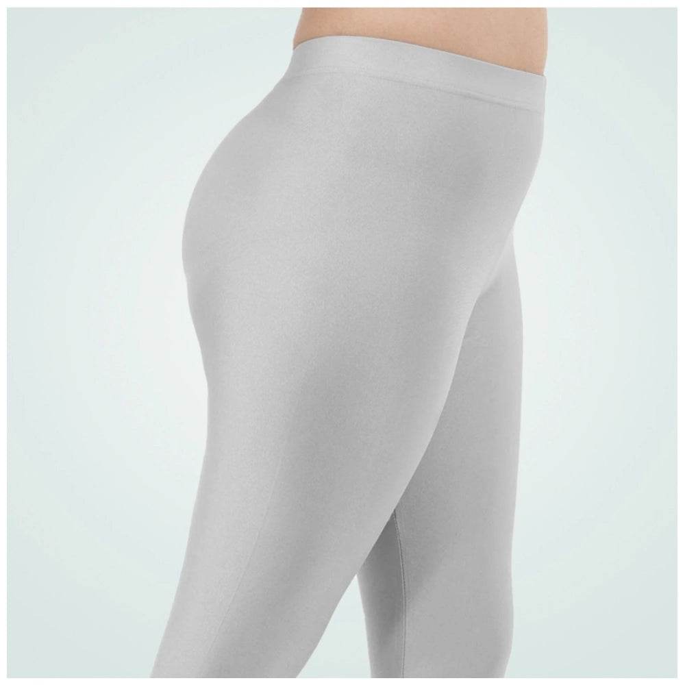 Generic Women's Cotton Blended Solid Shimmer Ankle leggings (Silver) - MYLUXURY LANE ENTERPRISE